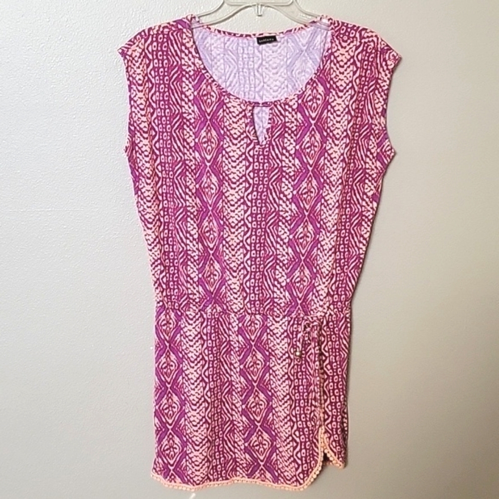 Lascana Boho Multi Print Crochet Hem Mini Dress